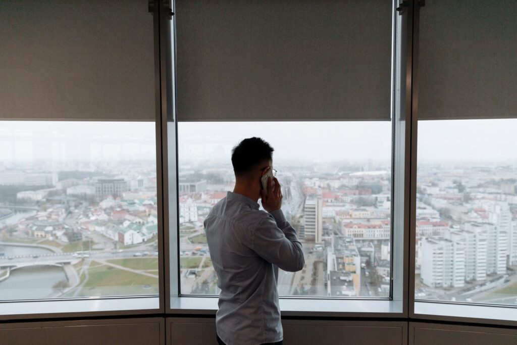 Considering the long view over the city
